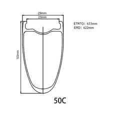 36/50mm Piezo-Carbonspeiche - 23mm Innenbreite